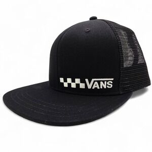 VANS Snapback Hat Mens One Size‎ Classic Embroidered Logo Black White NEW w/ Tag
